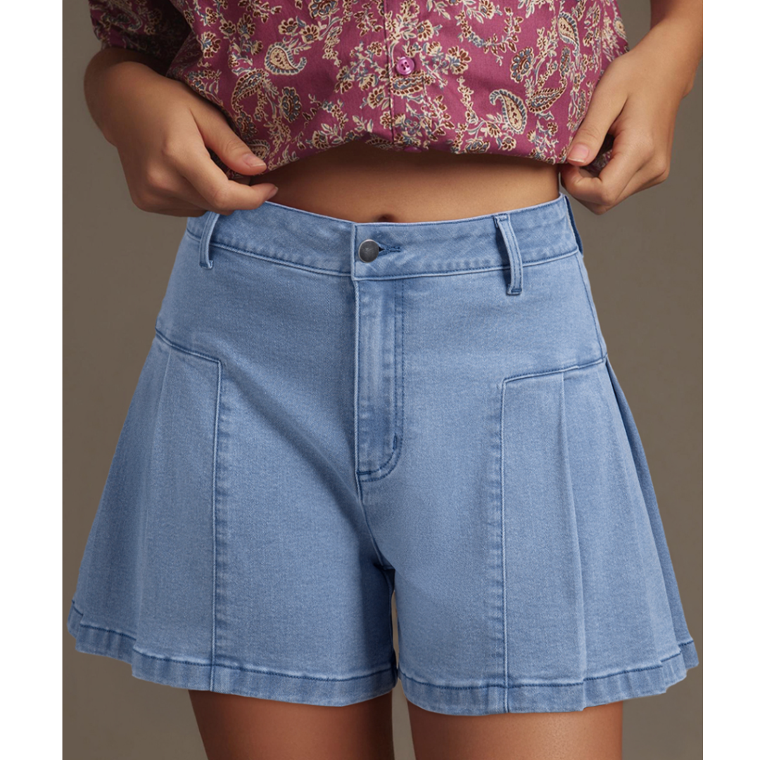 Answer The Call, High Waist Stretchy Denim Shorts