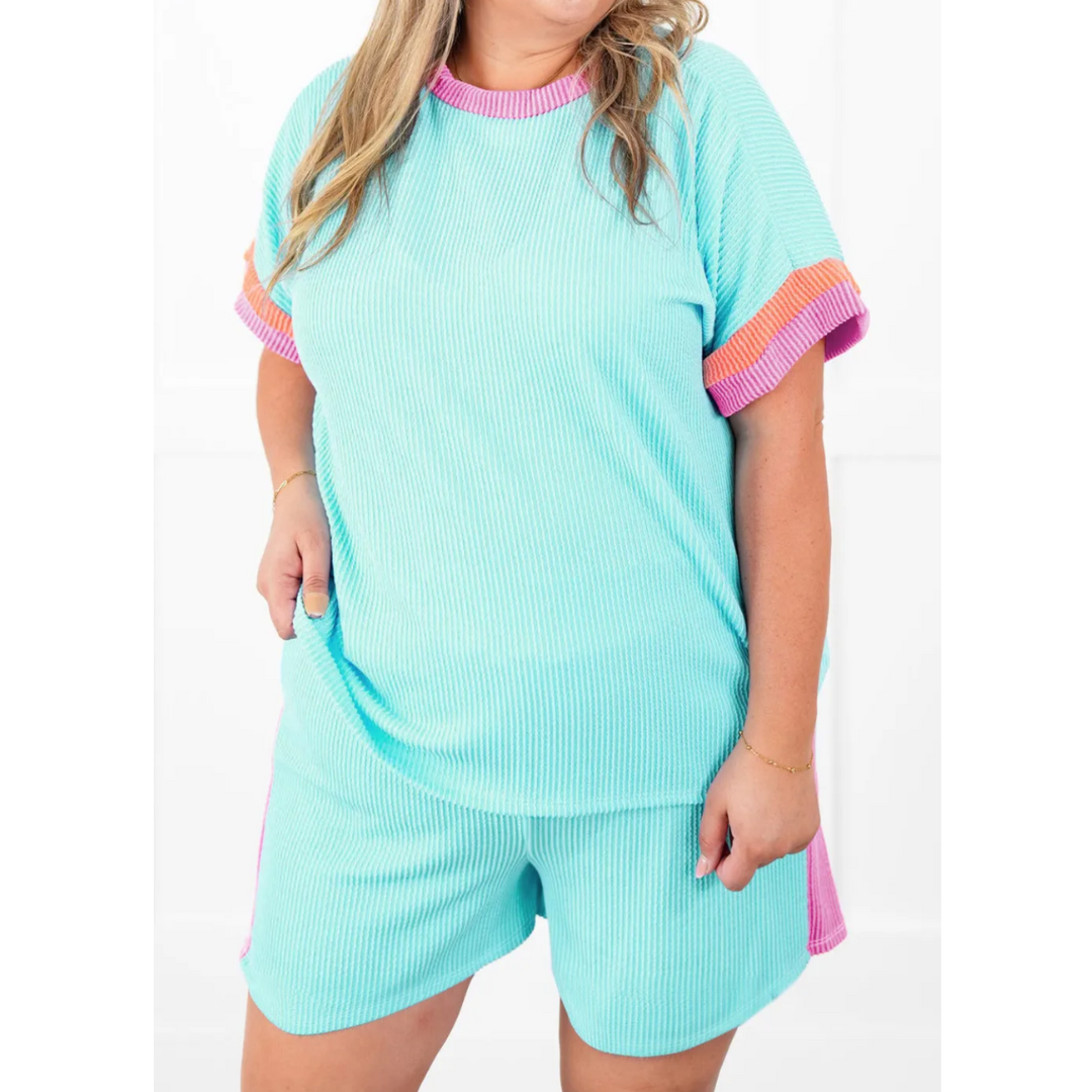 Change of Pace, Short Sleeve Short Set (1X-4X)