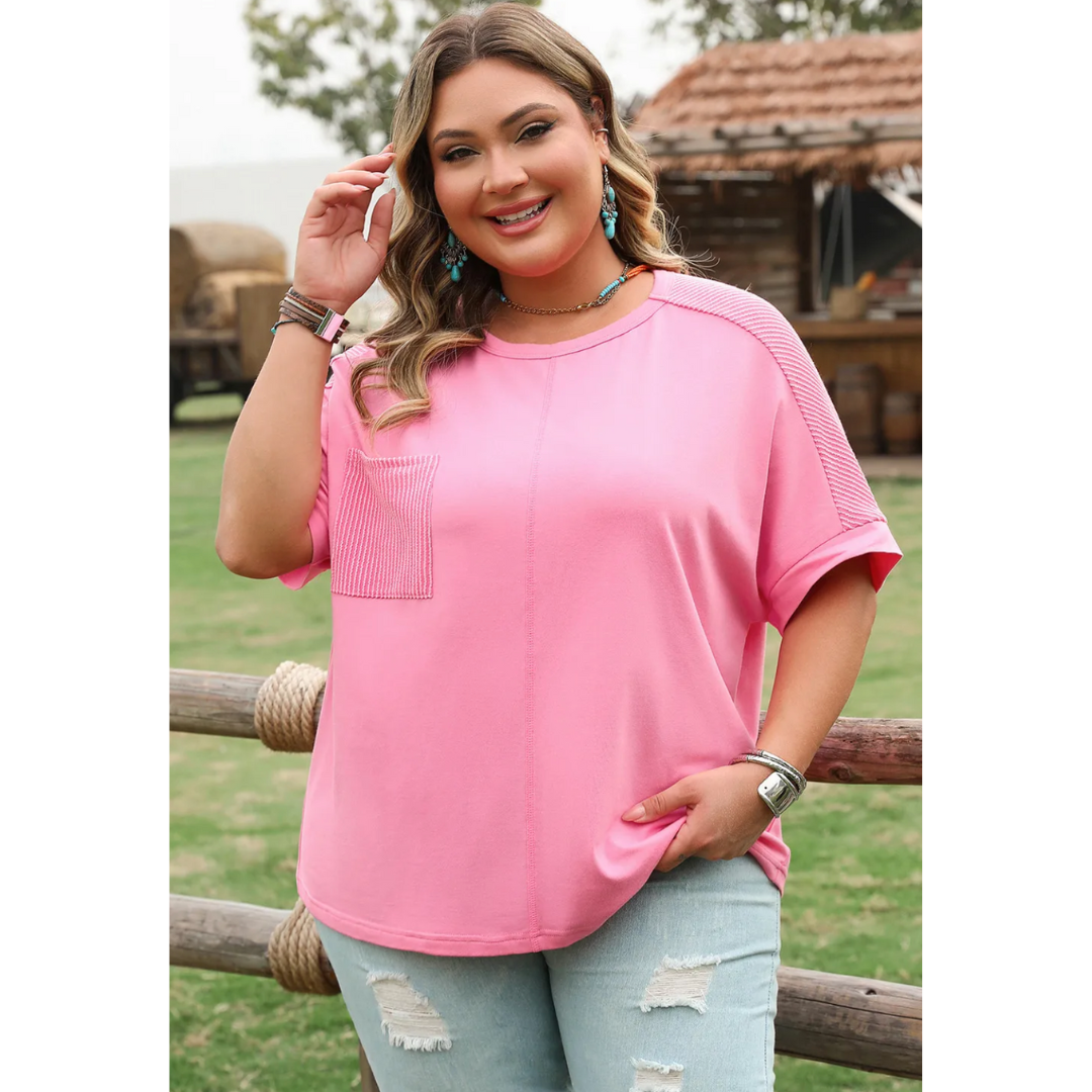 Feeling Divine, Short Sleeve Corded Tee (1X-4X)