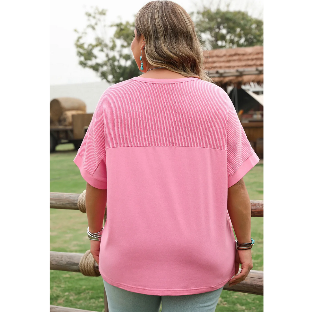 Feeling Divine, Short Sleeve Corded Tee (1X-4X)