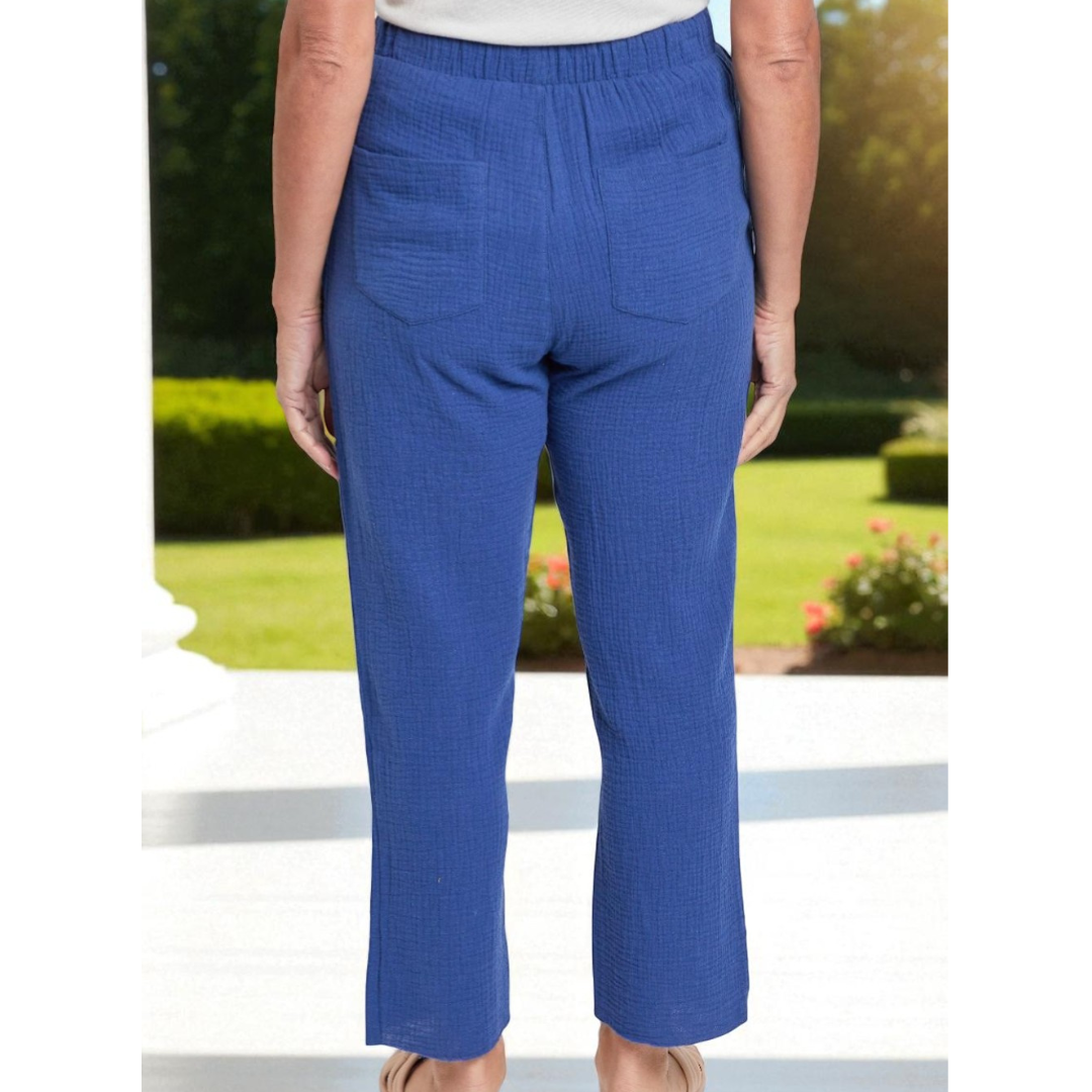 All Day Ease, Textured Cropped Pants by YMI