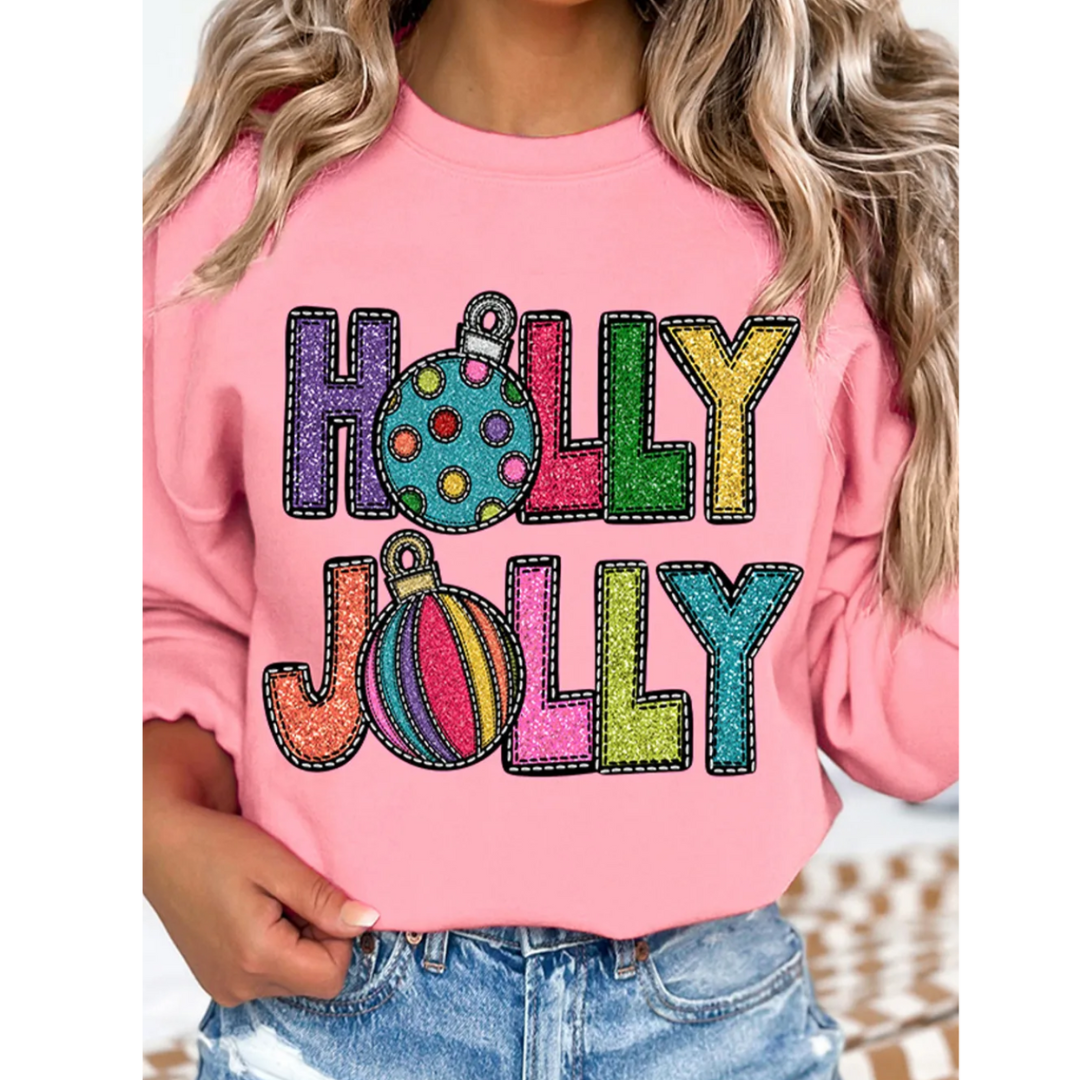 Oh How Holly Jolly, Long Sleeve Sweatshirt
