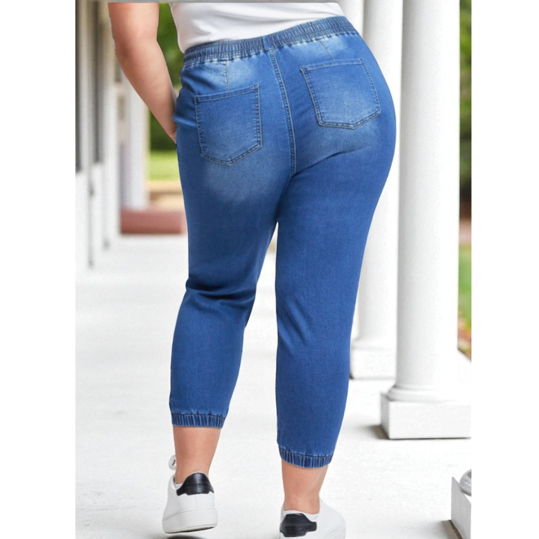 Cozy & Confident, Curvy Fit YMI Denim Joggers