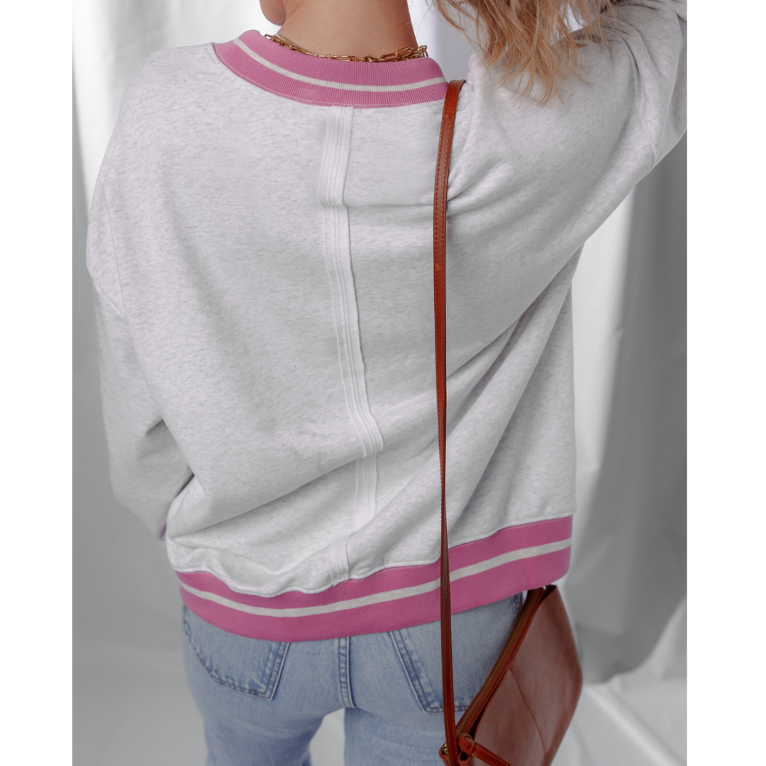 Petal to the Pop, Appliqué Floral Pullover