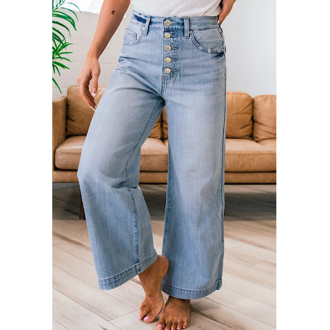 Speaking My Language, High Waist Wide Leg Jeans