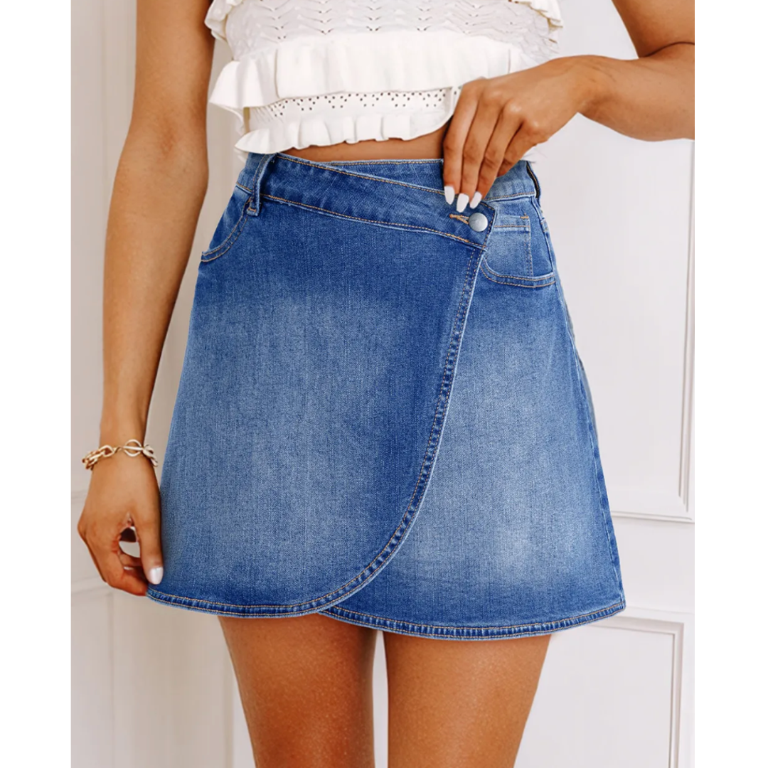 All Figured Out, Wrap Denim Skirt