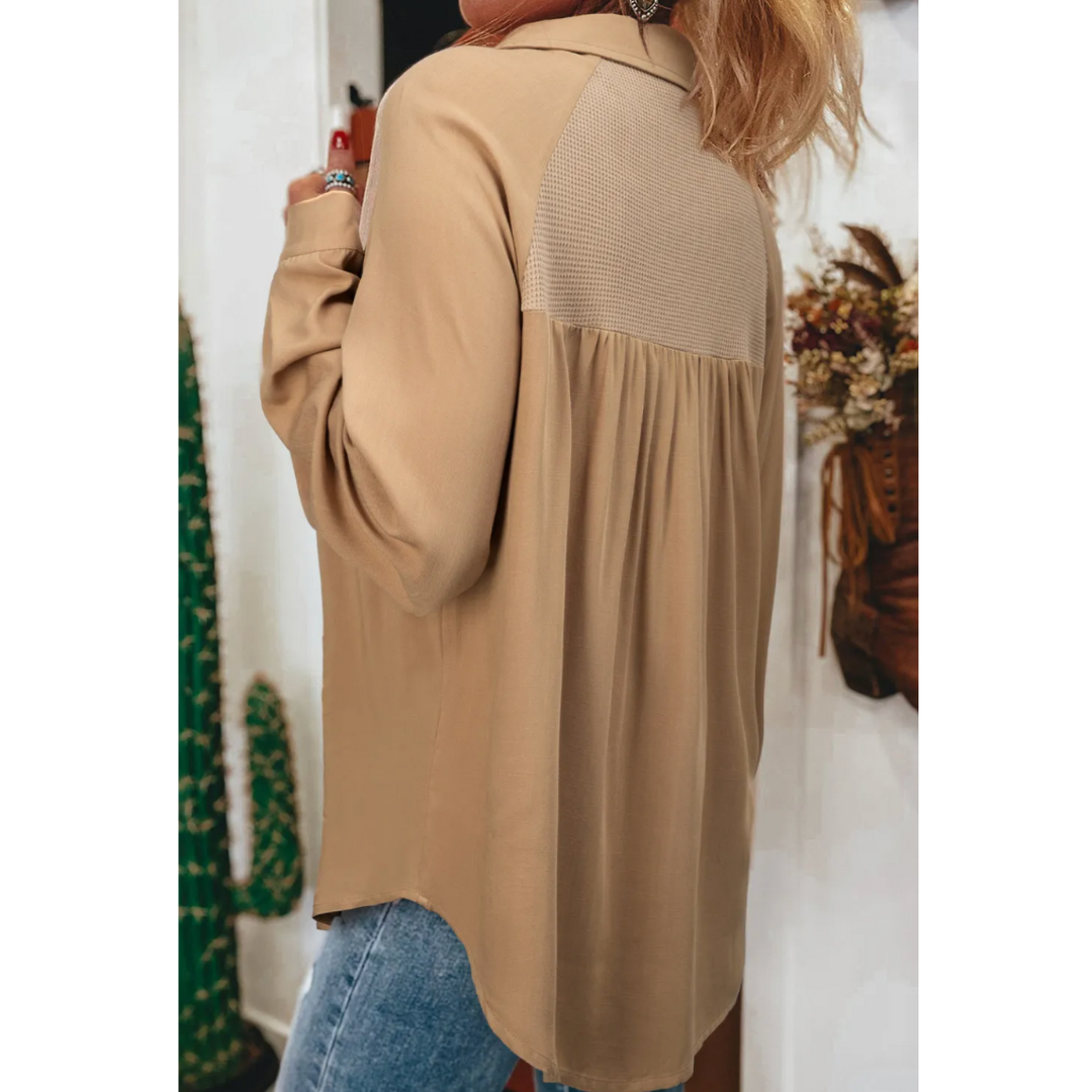 Coffee Break Button Down Top