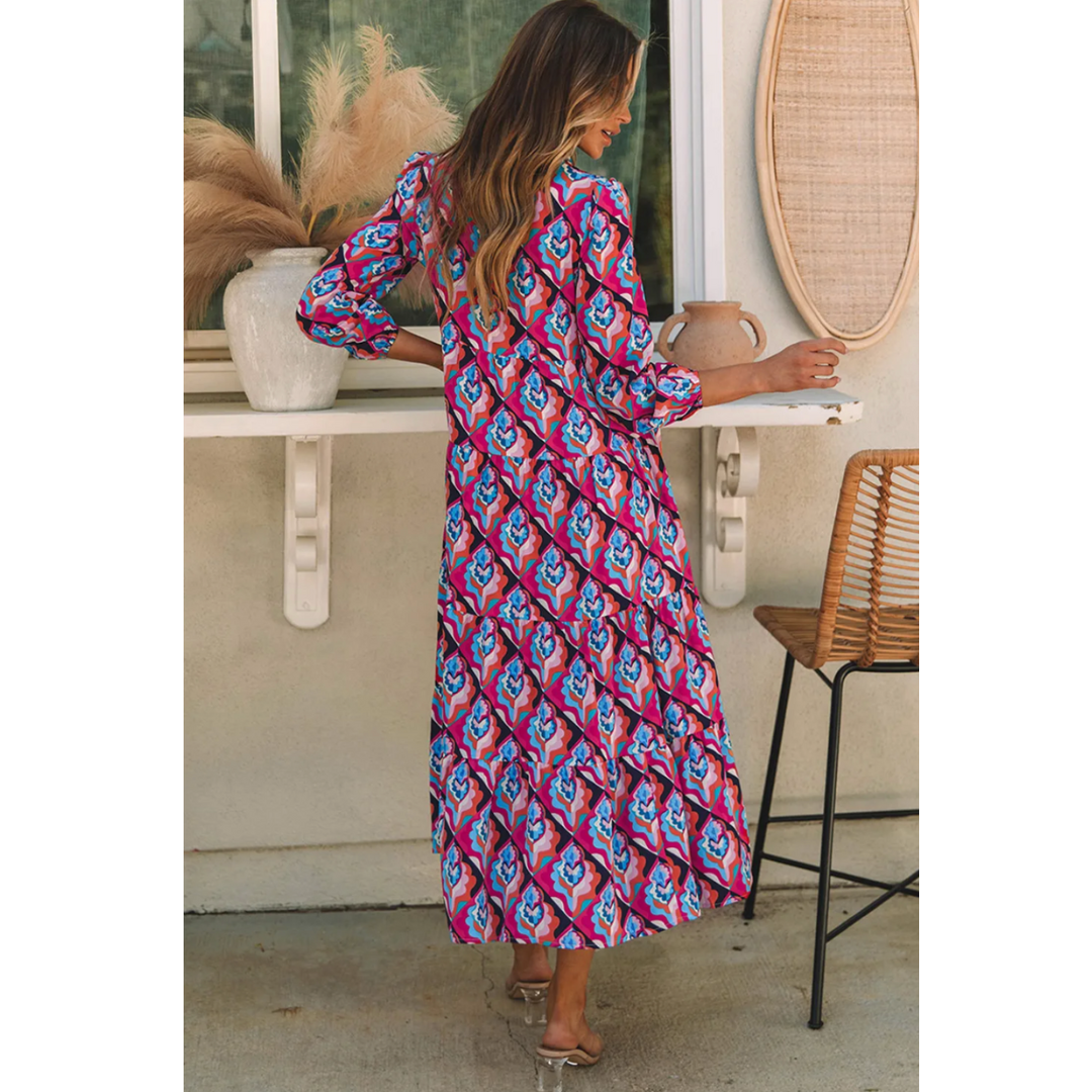 The Smart One, 3/4 Floral Midi Dress