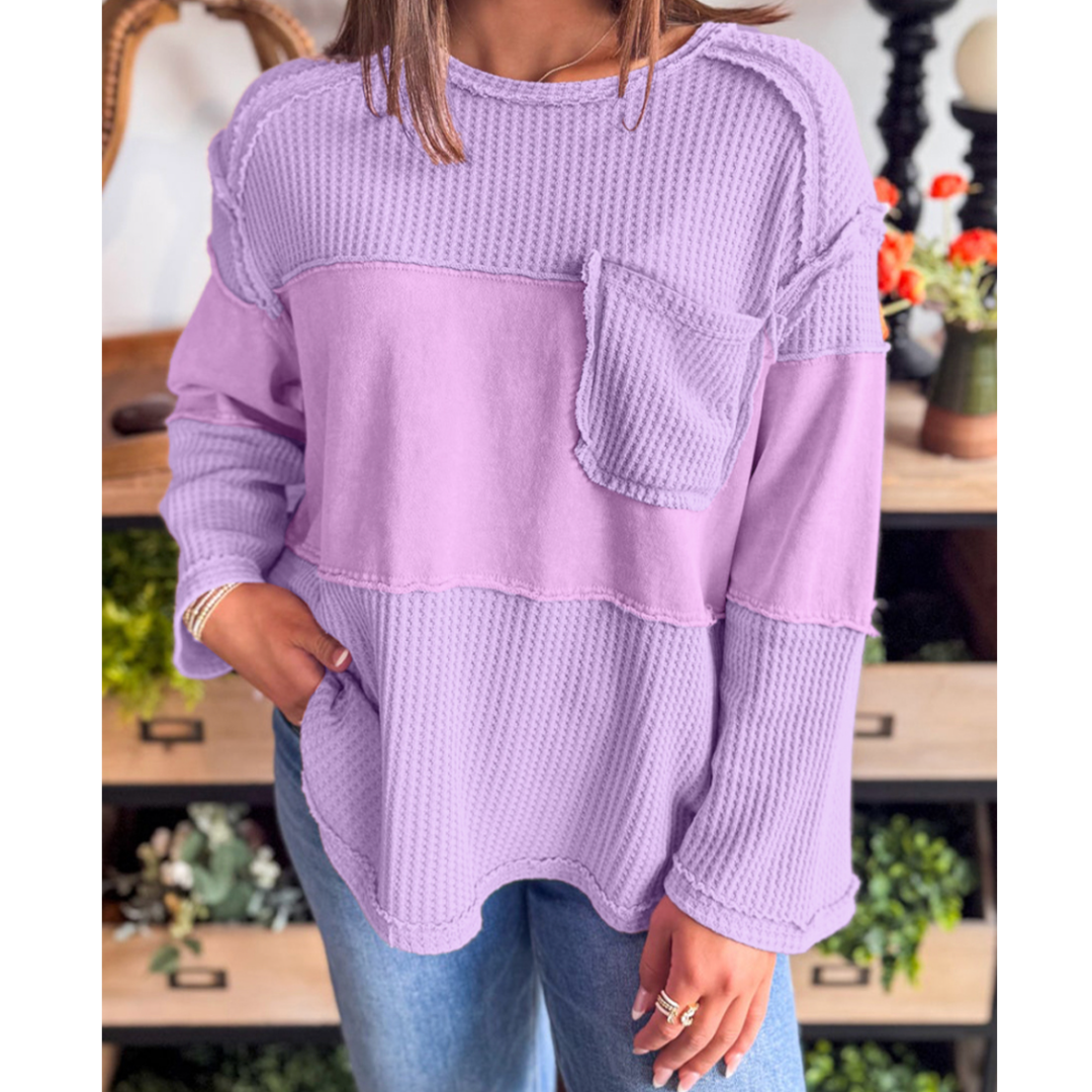 Lavender Bliss Waffle Knit Top