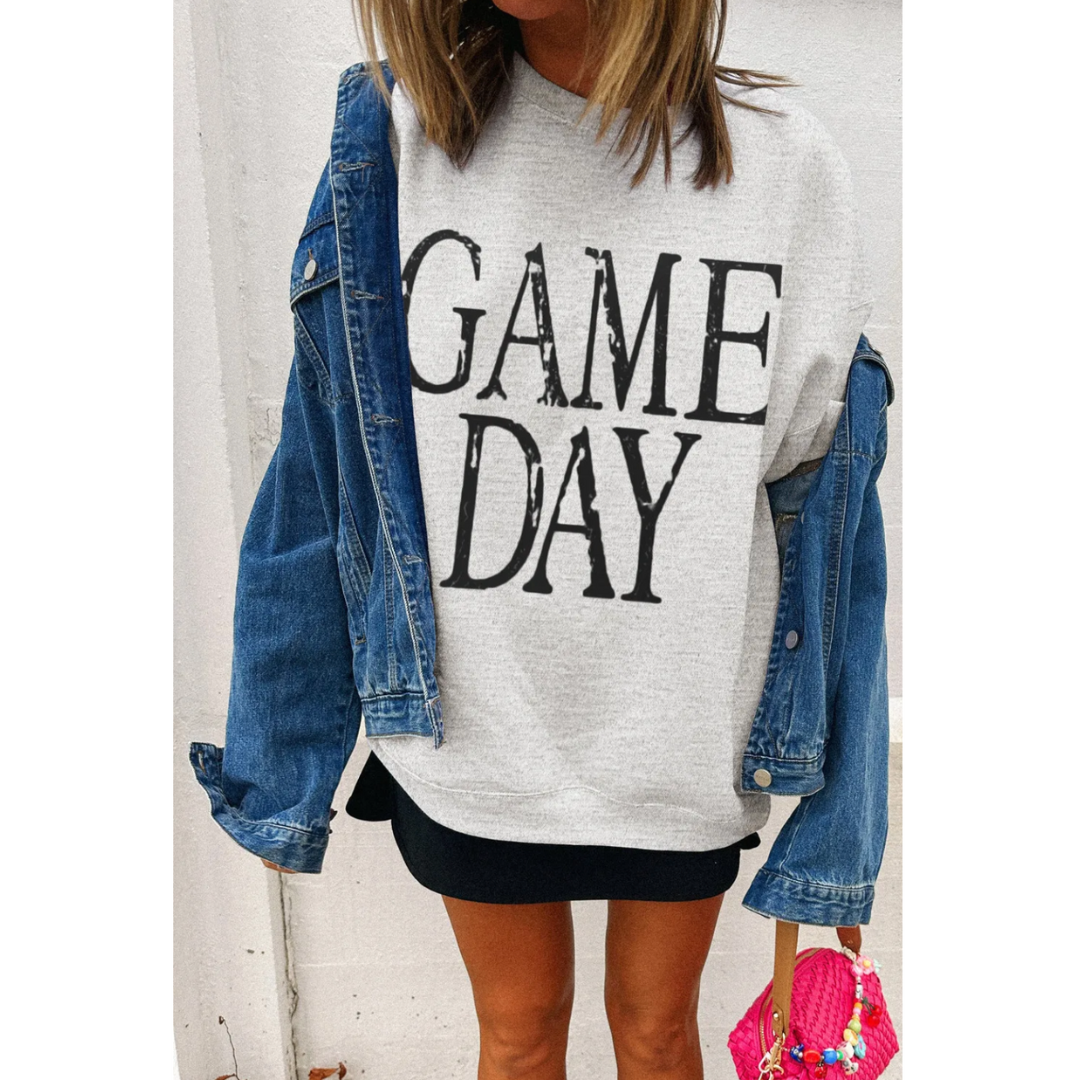 Game Day Girl, Long Sleeve Oversize Graphic Pullover