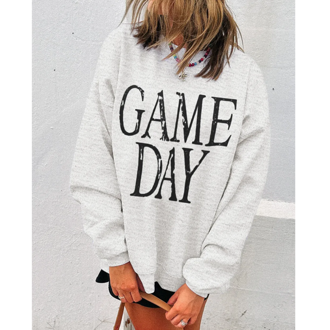 Game Day Girl, Long Sleeve Oversize Graphic Pullover
