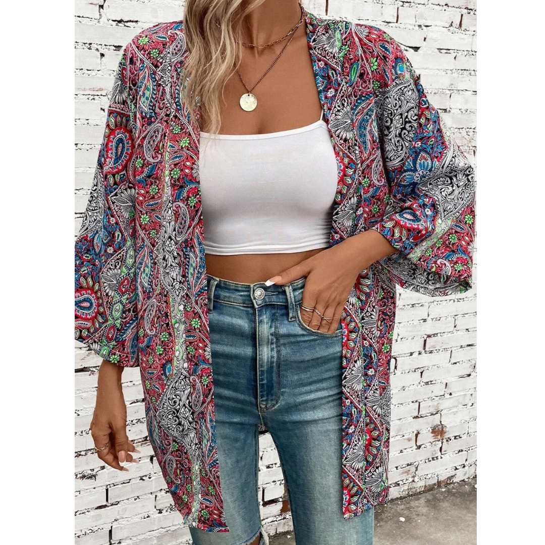 Just Ask, Lightweight Floral Paisley Kimono