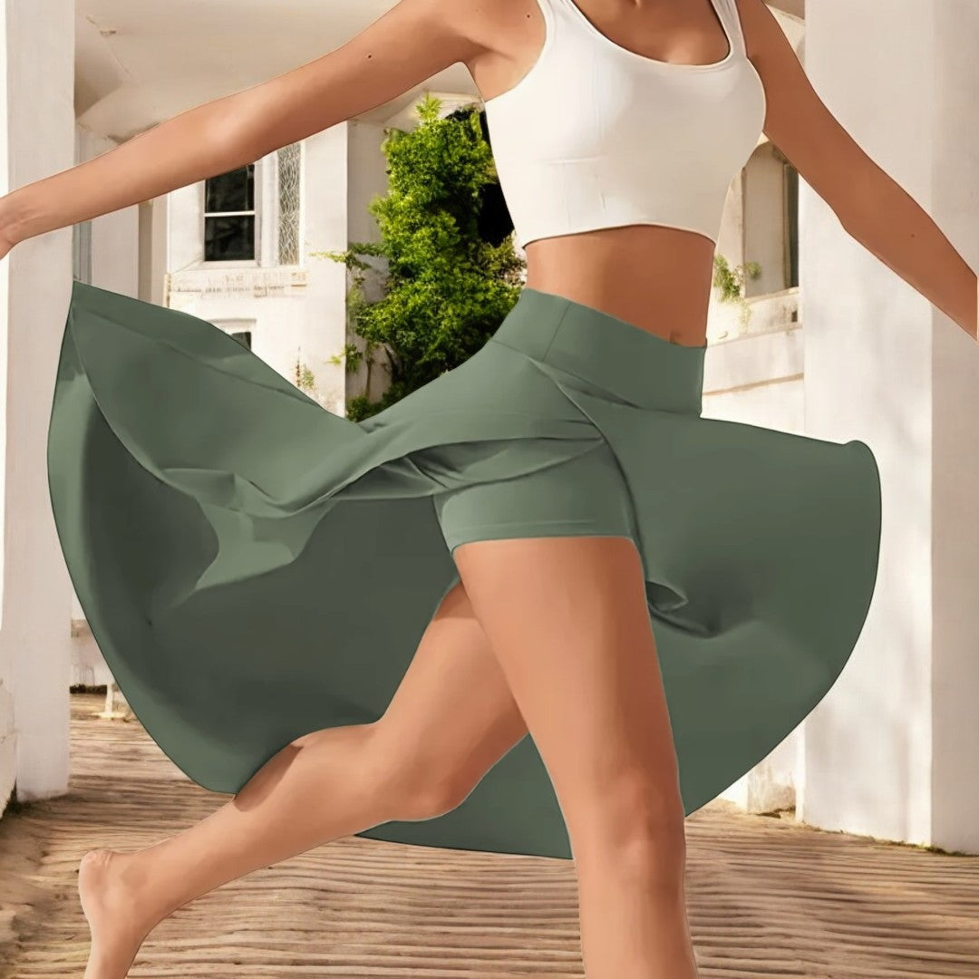 Can't Get Any Sweeter, High Waist Skirt with Built In Shorts and Pockets