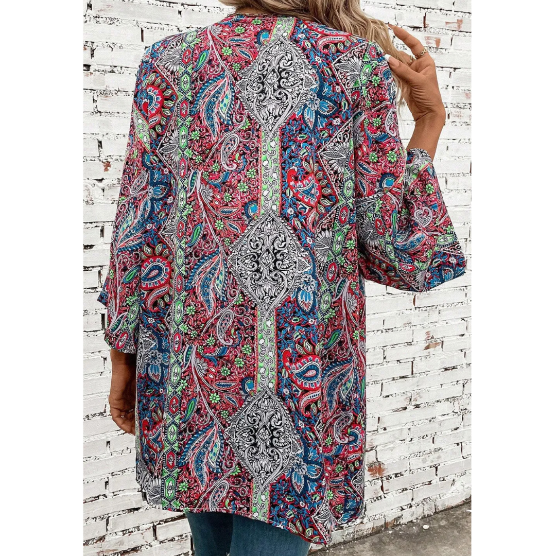 Just Ask, Lightweight Floral Paisley Kimono
