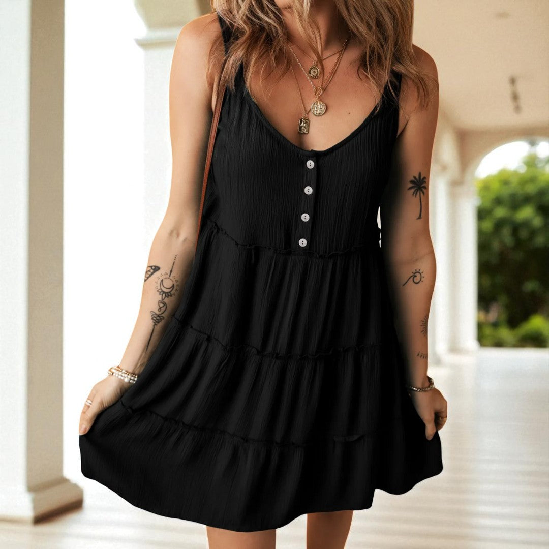 Feel The Need, Black Tier Ruffle Sundress