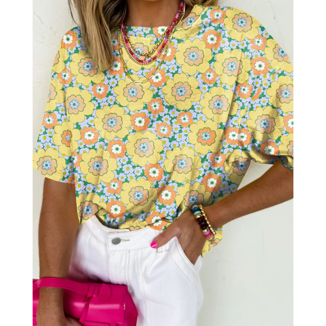 A Little Dollop of Beauty, Short Sleeve Floral Top