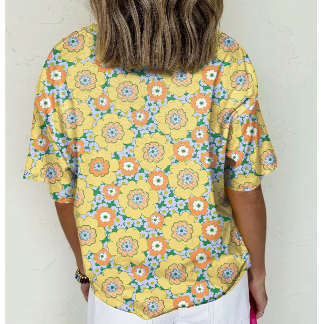 A Little Dollop of Beauty, Short Sleeve Floral Top