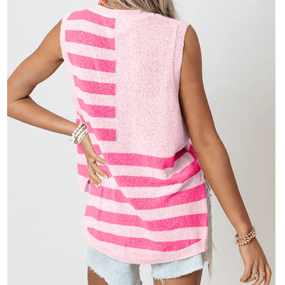 Celebrating In Fashion, Sleeves V Neck Flag Sweater Top