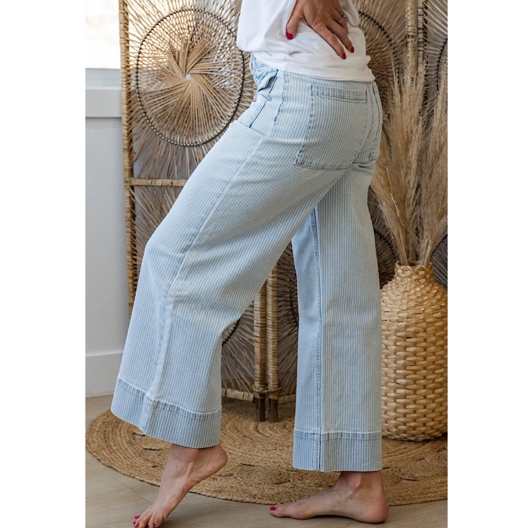 Light Up the Room, Striped Wide Leg Jeans