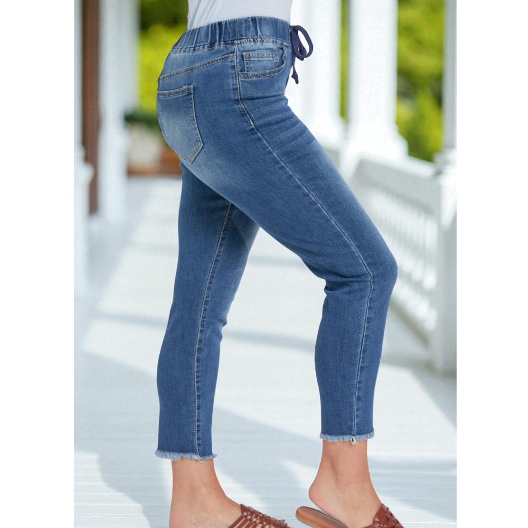 On the Move, Petite High-Rise YMI Denim Jogger Jeans