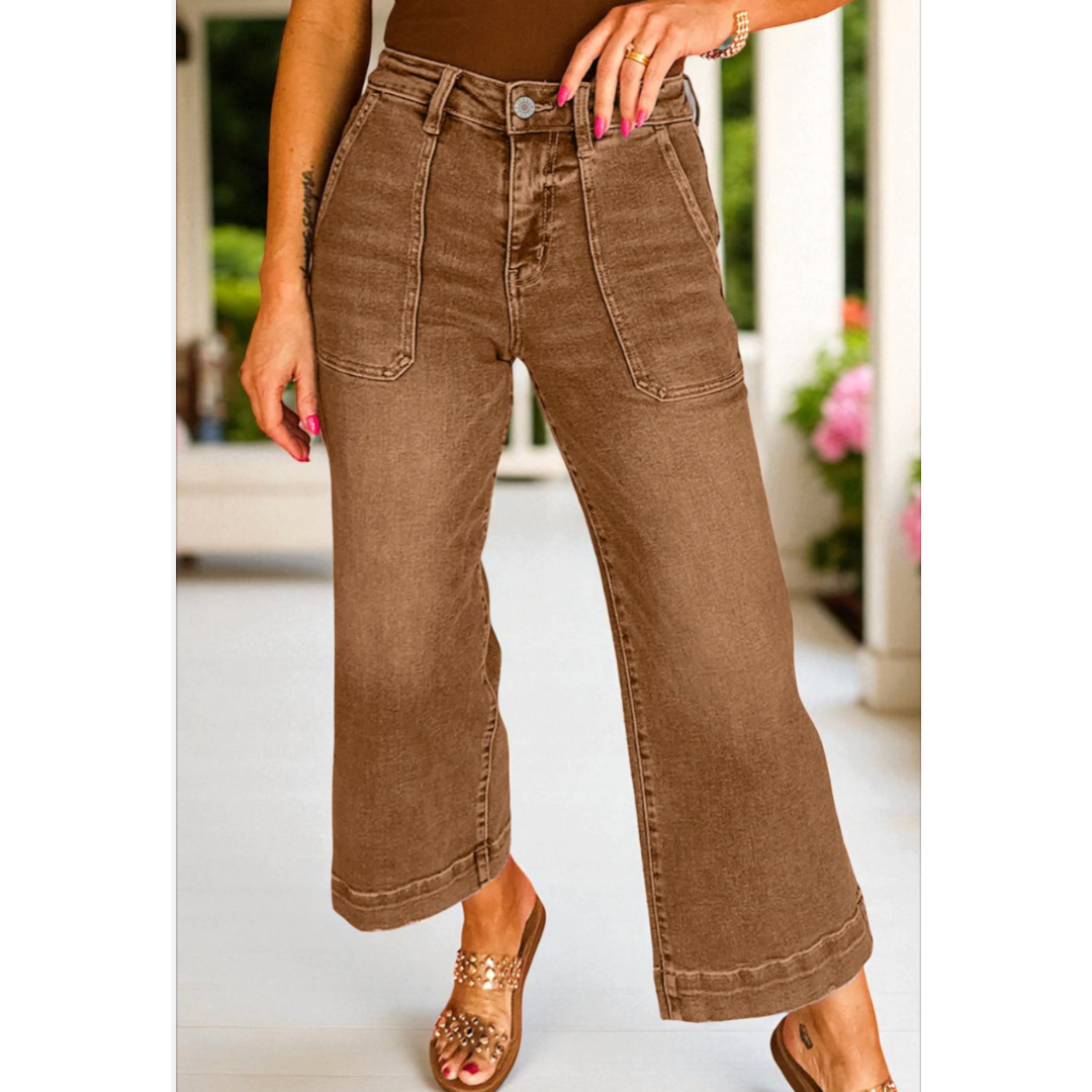 Setting The Record Straight High Waist Crop Jeans