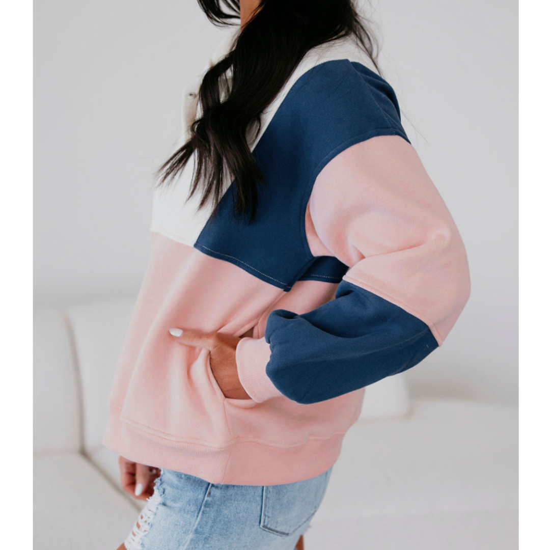 Find Yourself, Long Sleeve Colorblock Pullover