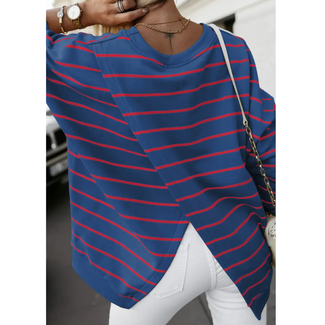 Bold Moves Striped Long Sleeve Pullover