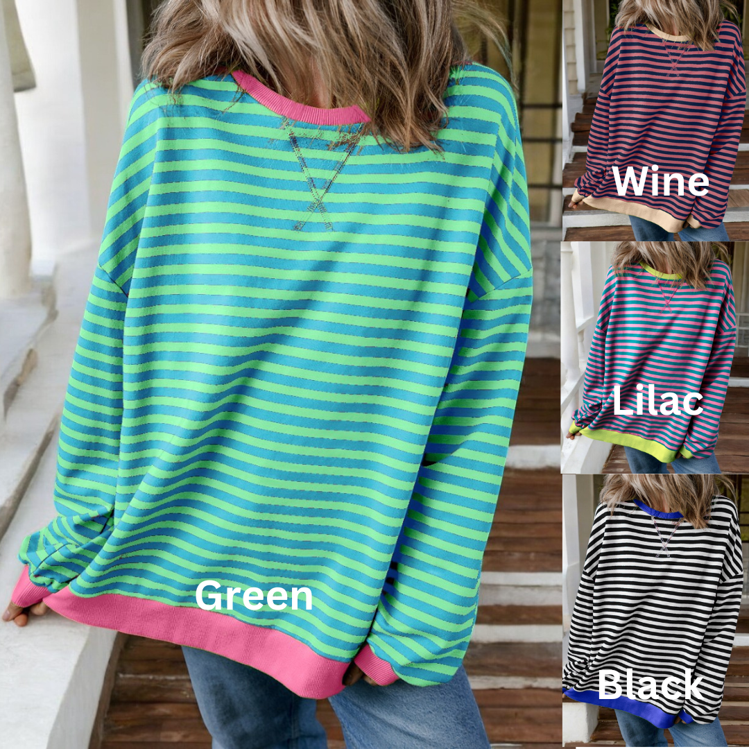 Easy Weekends, Stripe Oversize Pullover