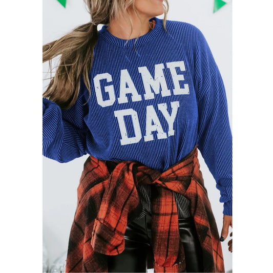 Game Day Sunday Long Sleeve Corded Pullover!