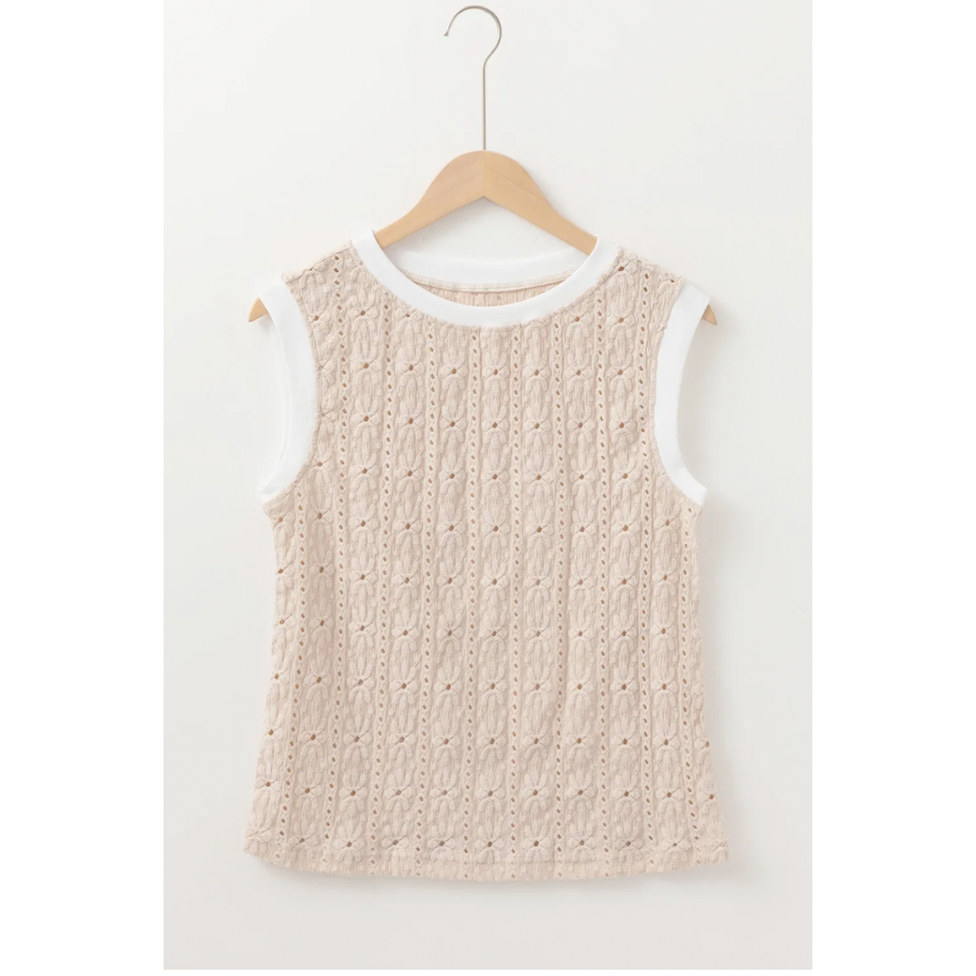 Daily Reminder, Sleeveless Floral Embossed Top