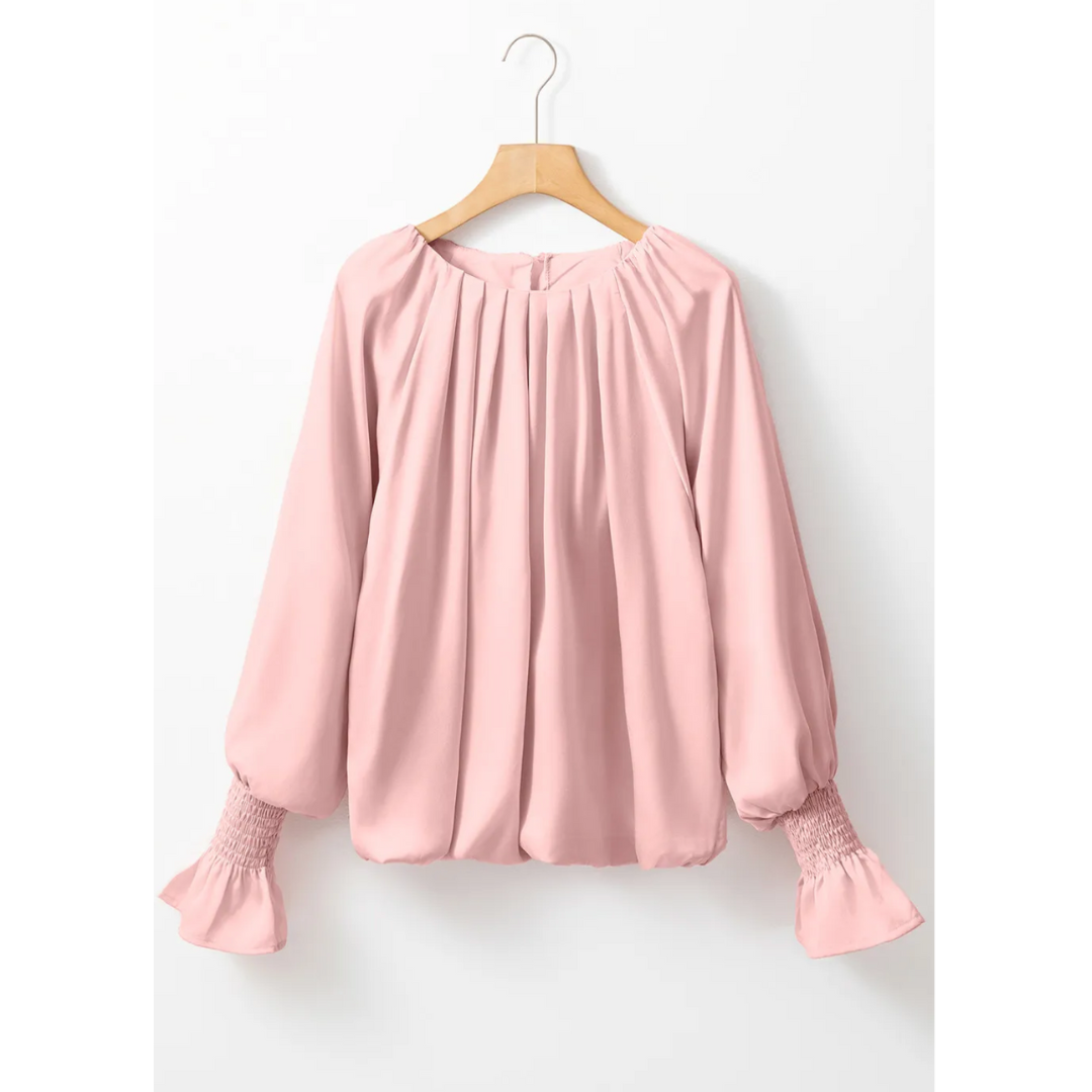 Stay On Schedule, Long Bubble Sleeve Blouse