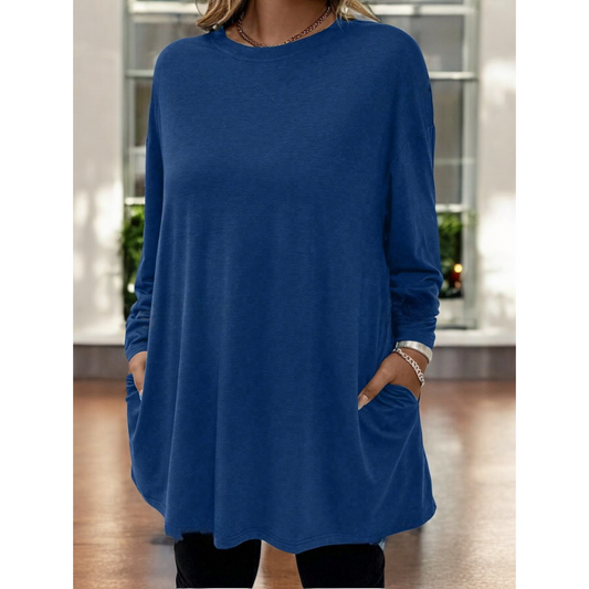 You Had Me At Pockets, Long Sleeve Tunic (XL-4X)