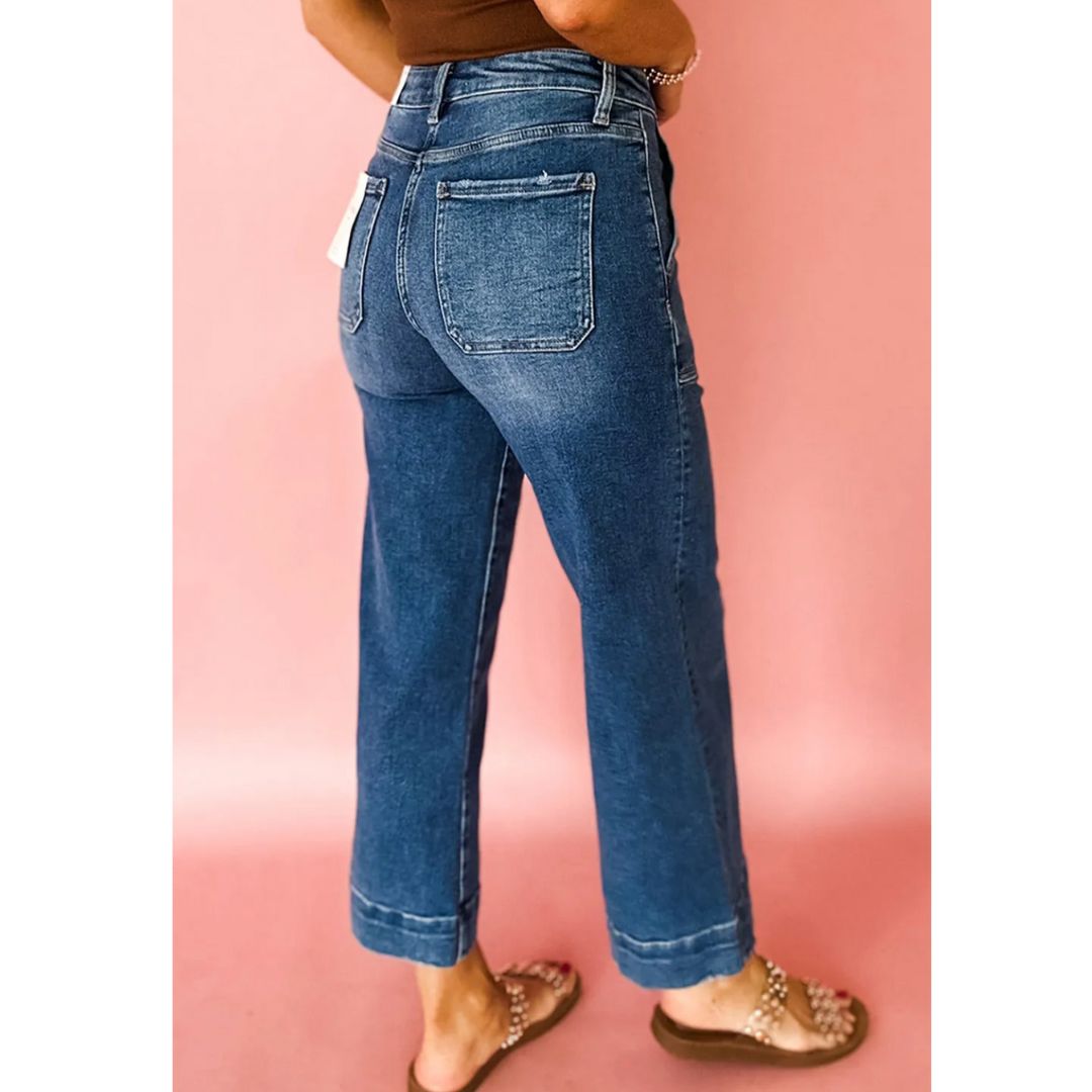 Setting The Record Straight High Waist Crop Jeans