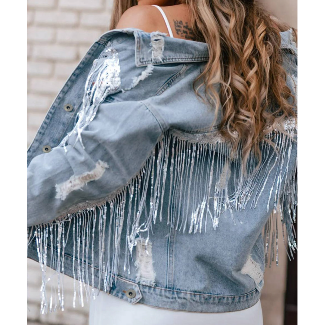 Best All Around, Denim Jacket with Fringe Details