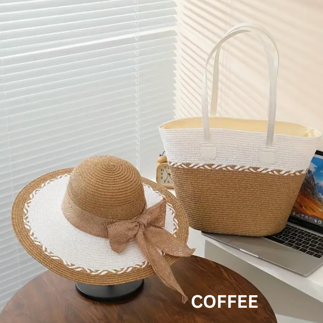 Spring Into Action, Straw Hat and Tote Bundle