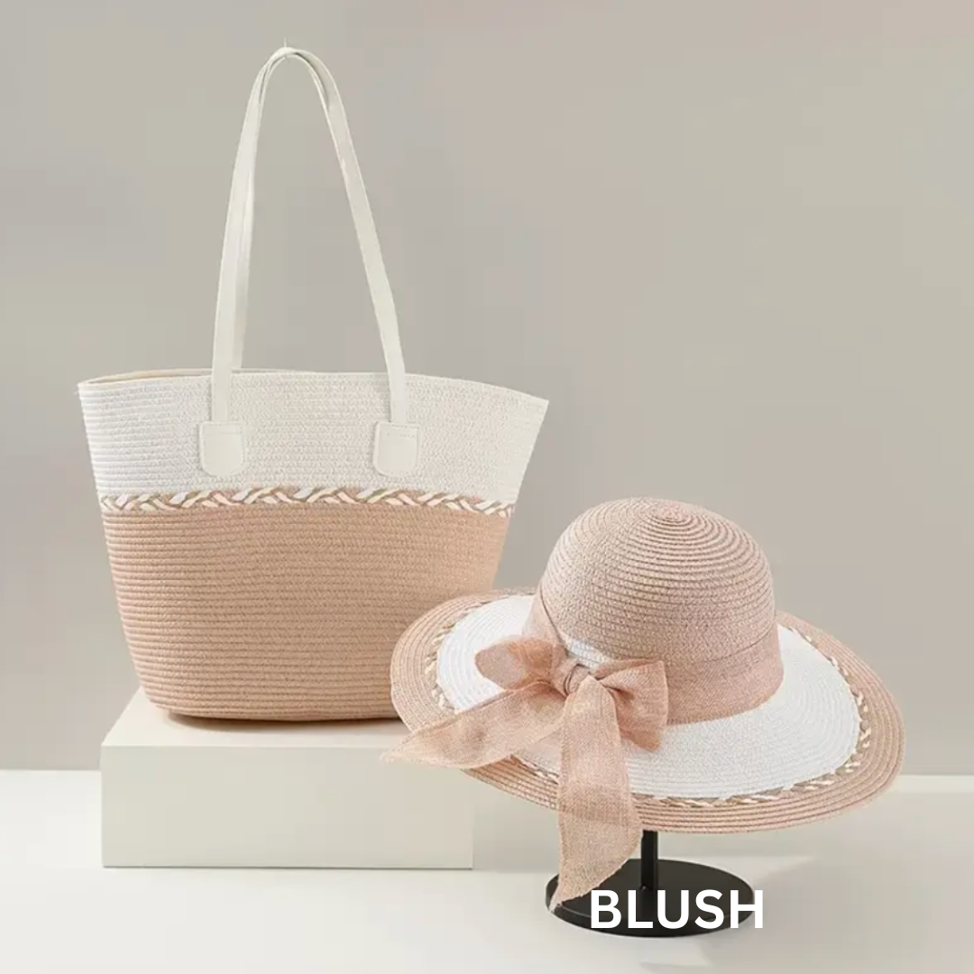 Spring Into Action, Straw Hat and Tote Bundle