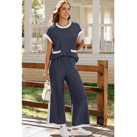 Caught In The Moment, Short Sleeve Crop Pants Set