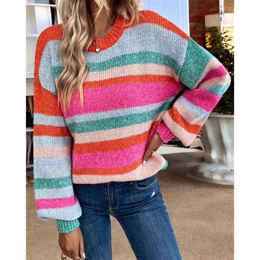 Find Your Joy, Long Sleeve Stripe Sweater