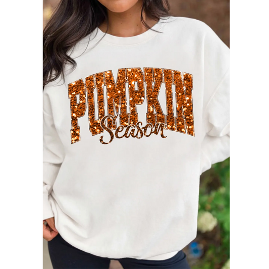 Pumpkin Season Long Sleeve Sequin Graphic Pullover