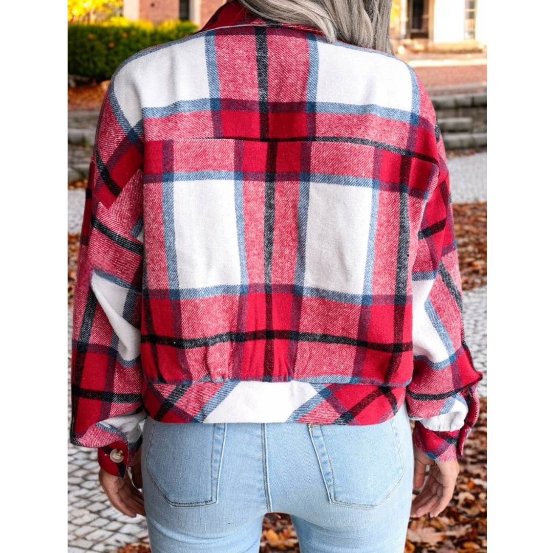 Fancy Meeting You Here, Crop Plaid Jacket