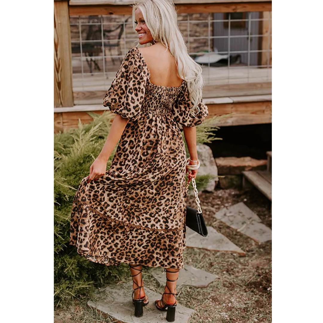 Stand Out, Leopard Maxi Dress (Perfect for shorter girls)