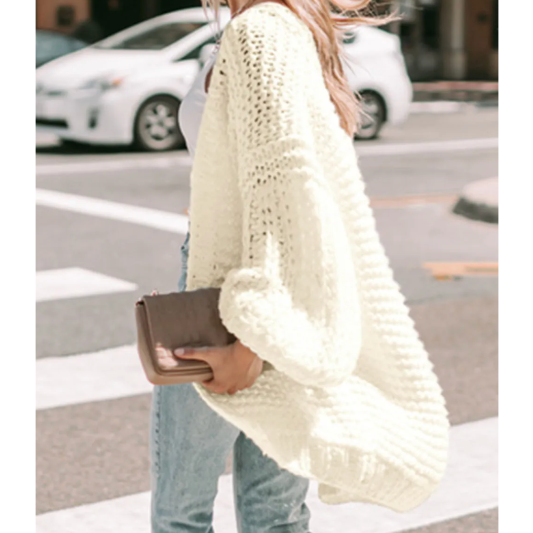 Cozy on the Corner, Chunky Knit Open Front Cardigan