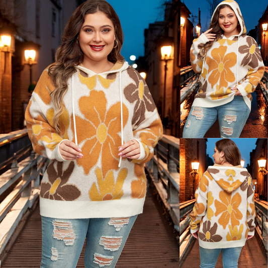 Taking A Scroll Down Fall Lane, Sweater Hoodie (1X-4X)