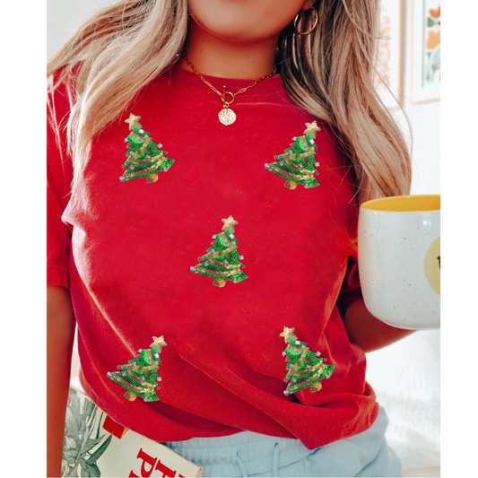 Oh Christmas Tree, Short Sleeve Sequin Tee