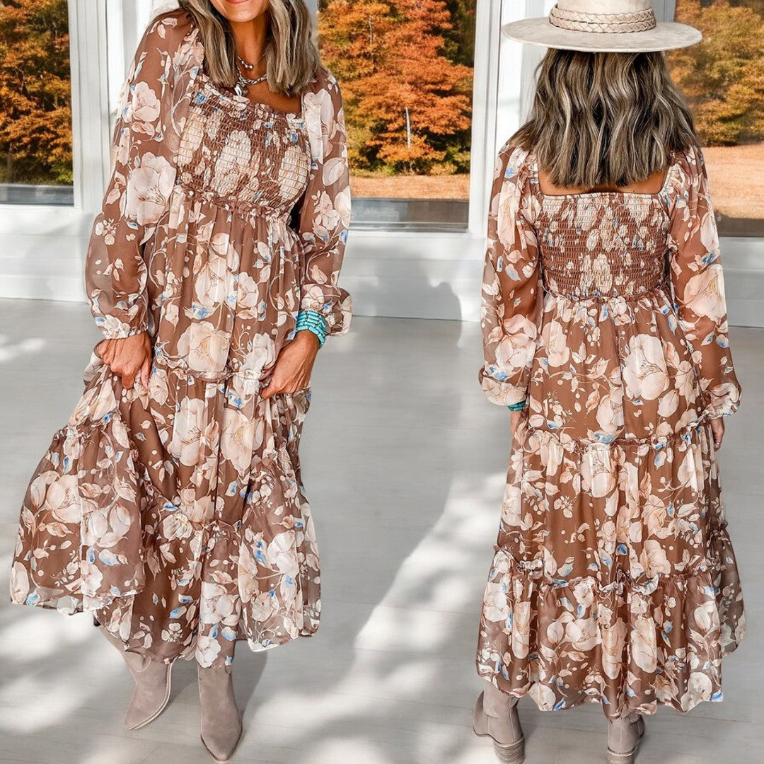 A Little Piece Of Heaven, Fall Floral Midi Dress