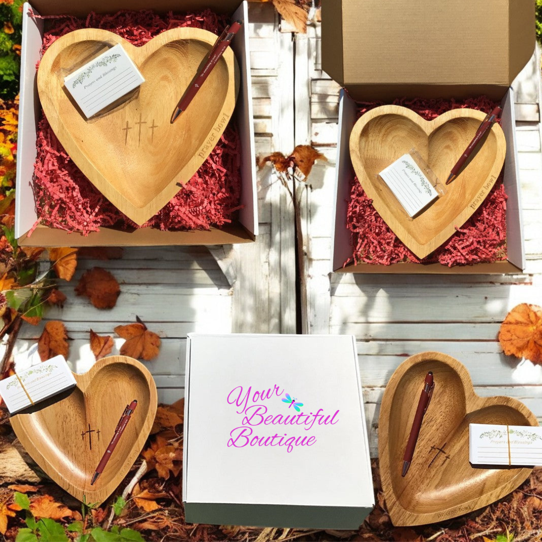 Heart Shape Prayer Dough Bowl with Prayer Cards