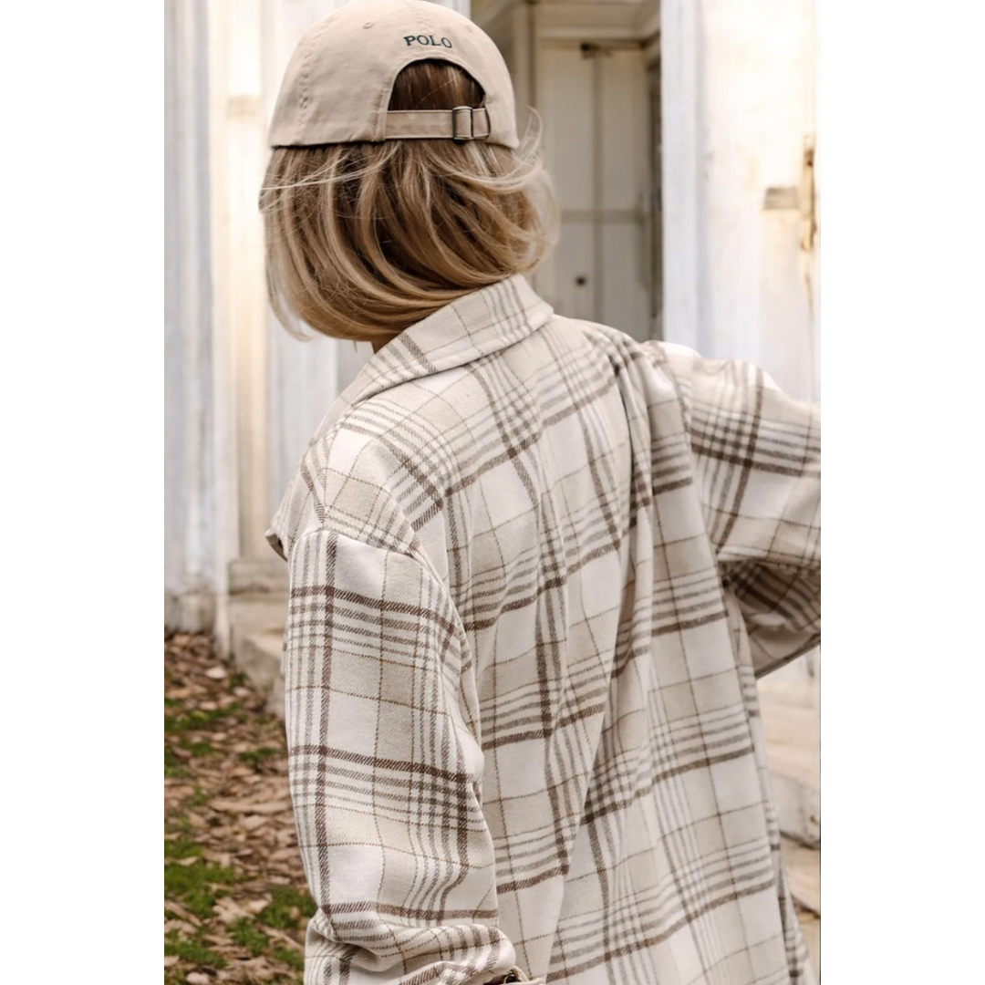 We Know Girl, Long Sleeve Plaid Hoodie Shacket