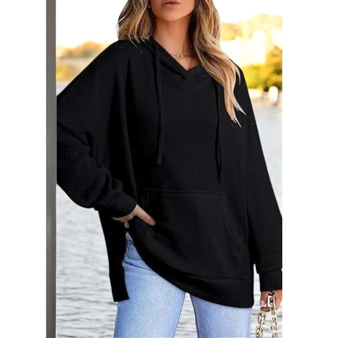 This Is How We Do It, Long Sleeve Oversize Hoodie With Side Slits