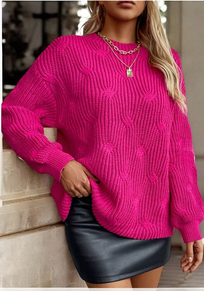 Always A Beautiful Day, Long Balloon Sleeve Texture Sweater