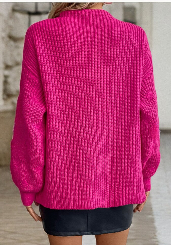 Always A Beautiful Day, Long Balloon Sleeve Texture Sweater